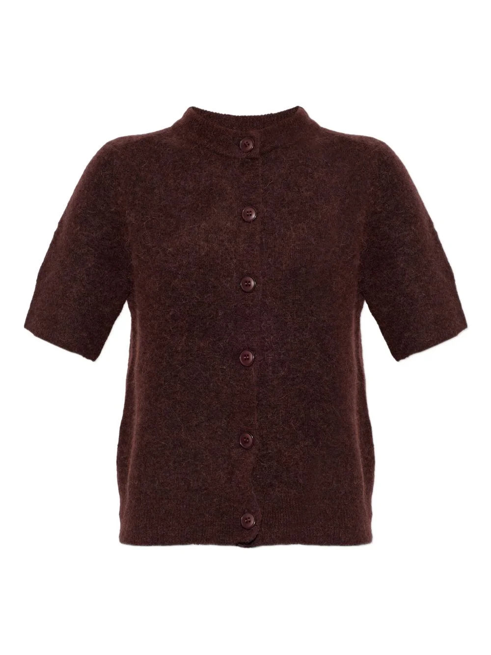 button-fastening short-sleeved cardigan - 1