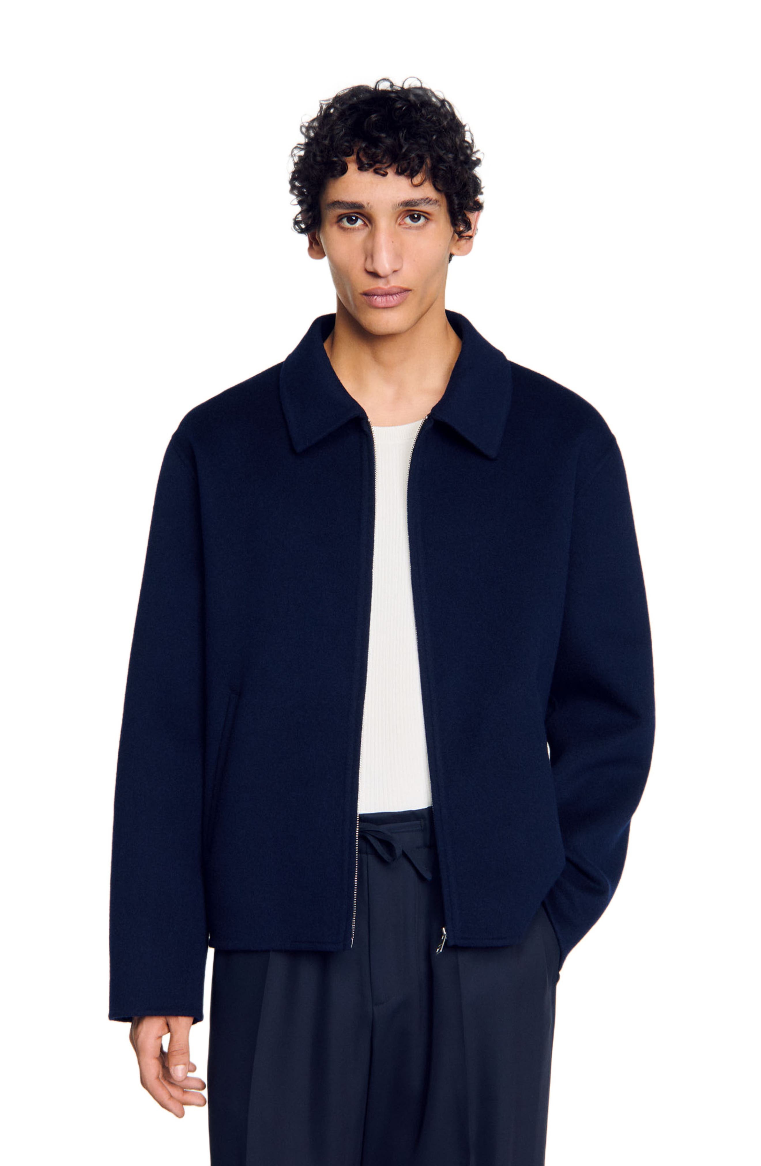 SANDRO Double-faced wool jacket in Royal Blue at Nordstrom - 3