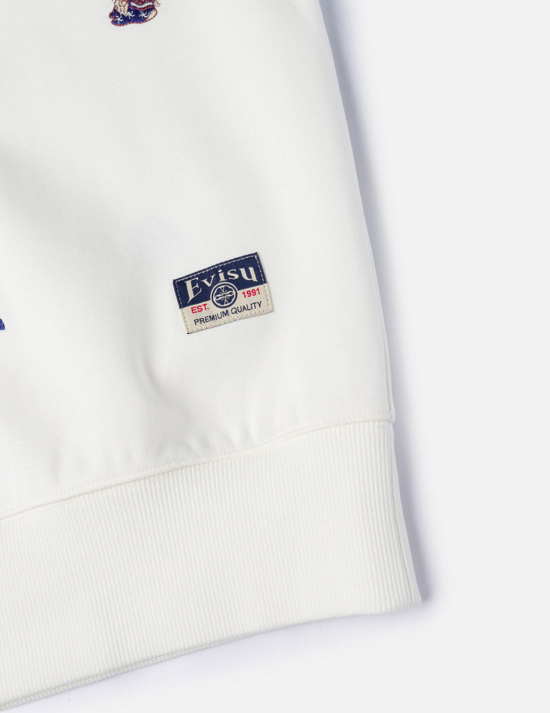 Allover Multi Logos Embroidery Relax Fit Sweatshirt 9