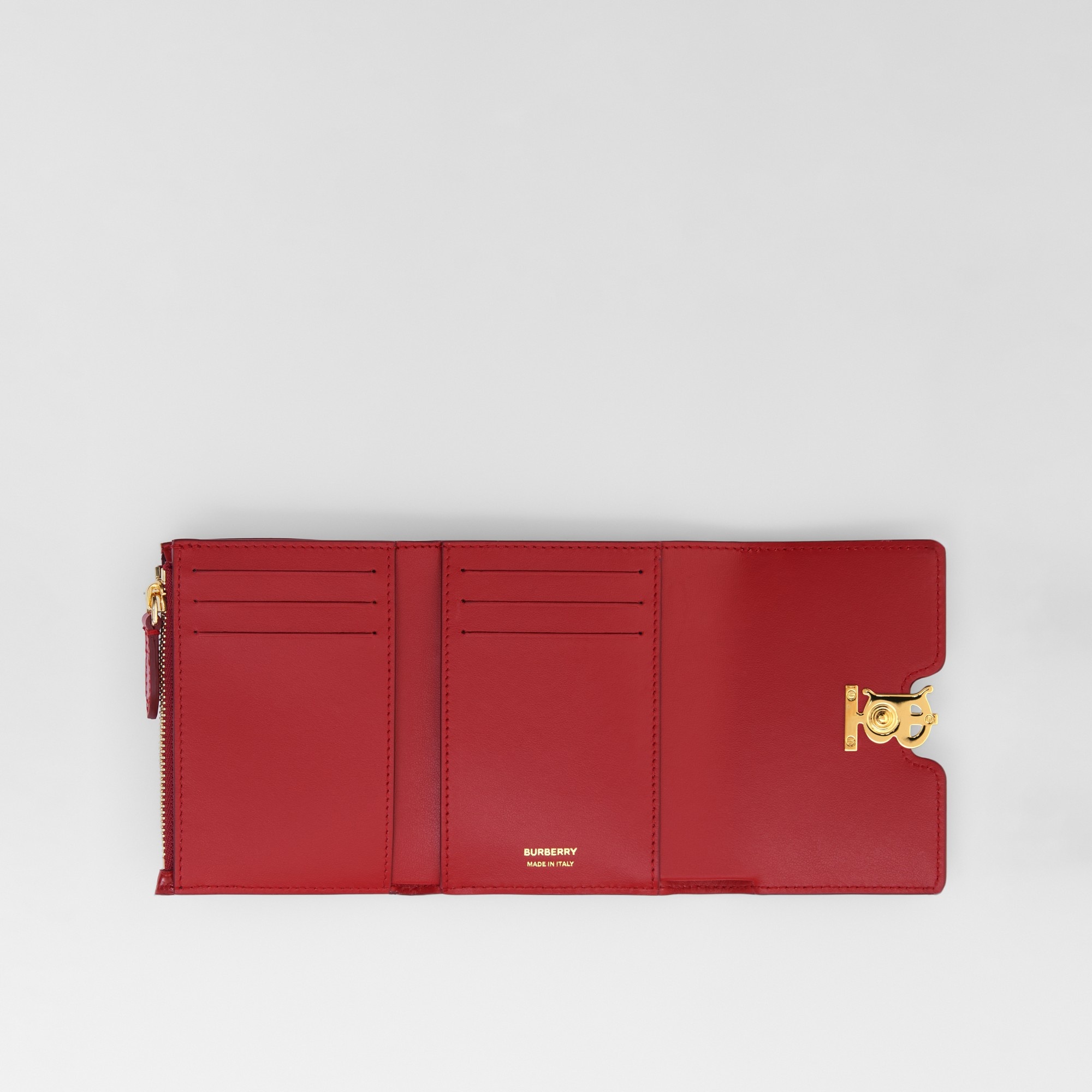 Embossed Leather TB Compact Wallet - 3