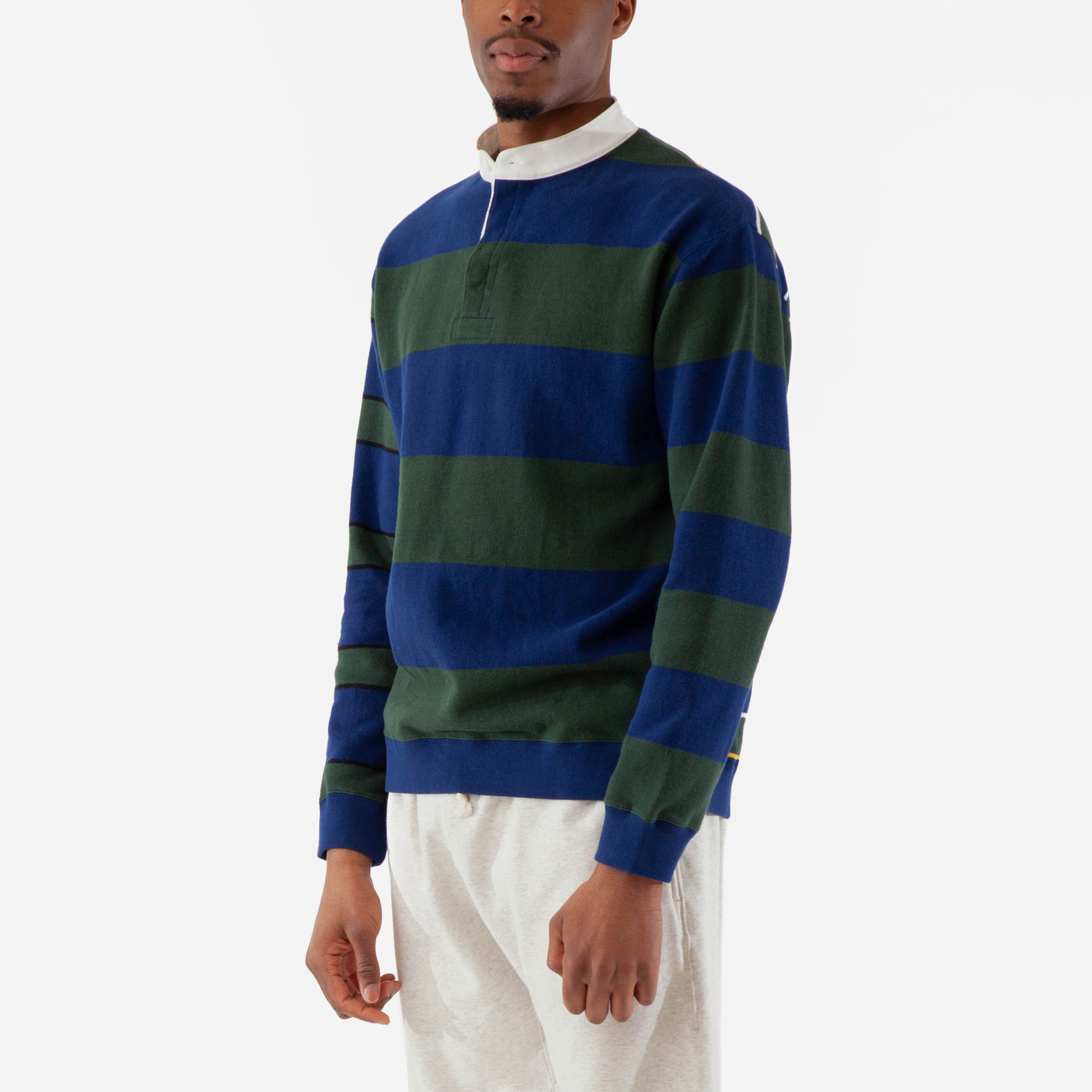 x HIP Striped Band Collar Rugby Shirt - 3