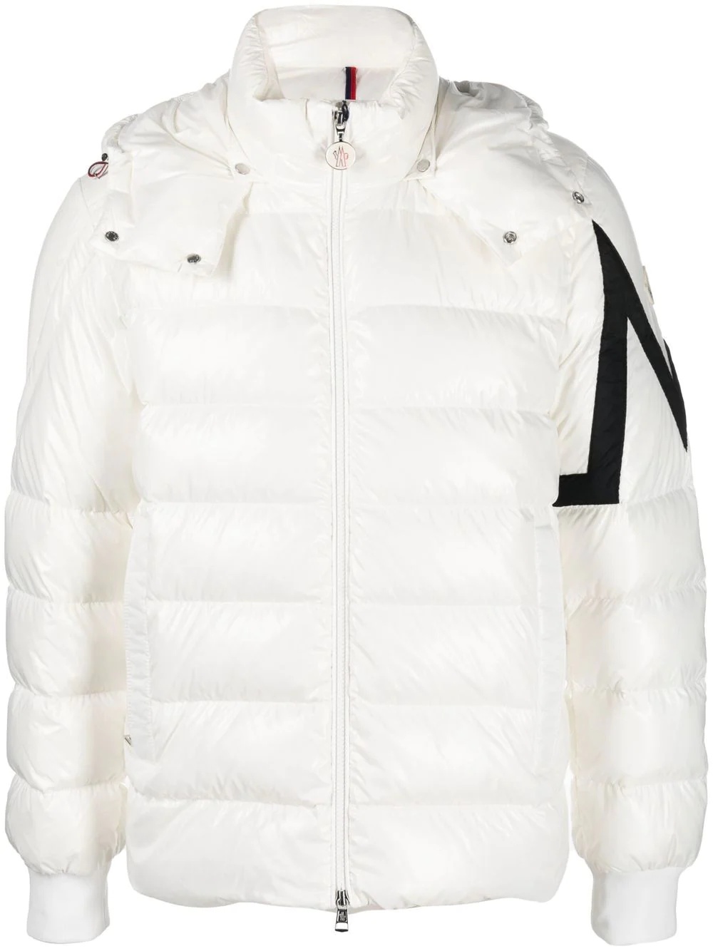 hooded feather down jacket - 1