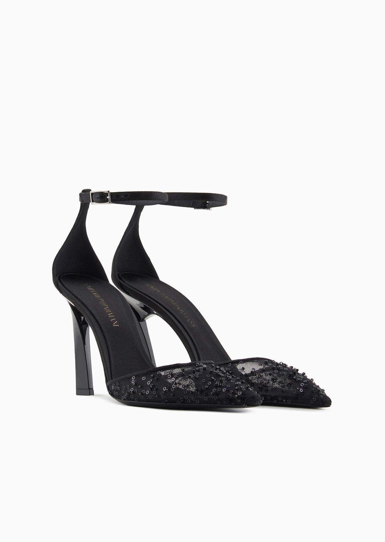 Embroidered-fabric court shoes with strap - 2