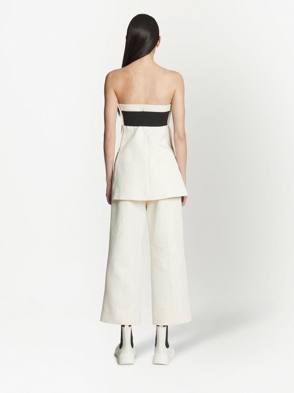 cotton wool jacquard trousers - 4