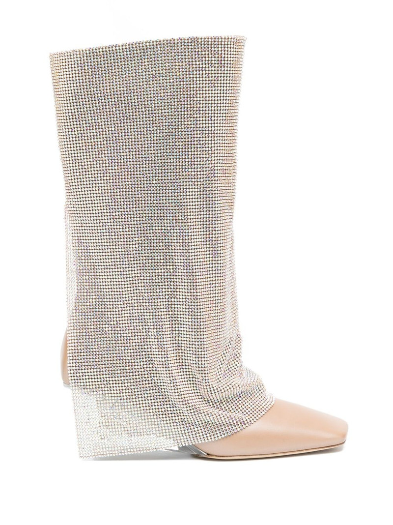 Virginia 95mm crystal-drape boots 1