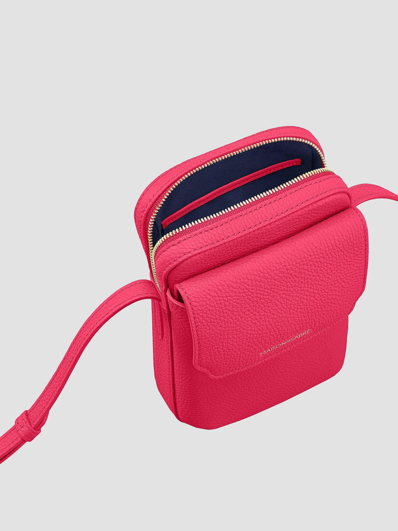 Leather Zip Phone Pouch - Shibuya Fuchsia 8