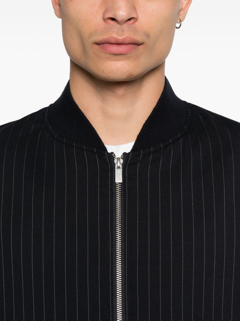 pinstripe zip-up bomber jacket 5