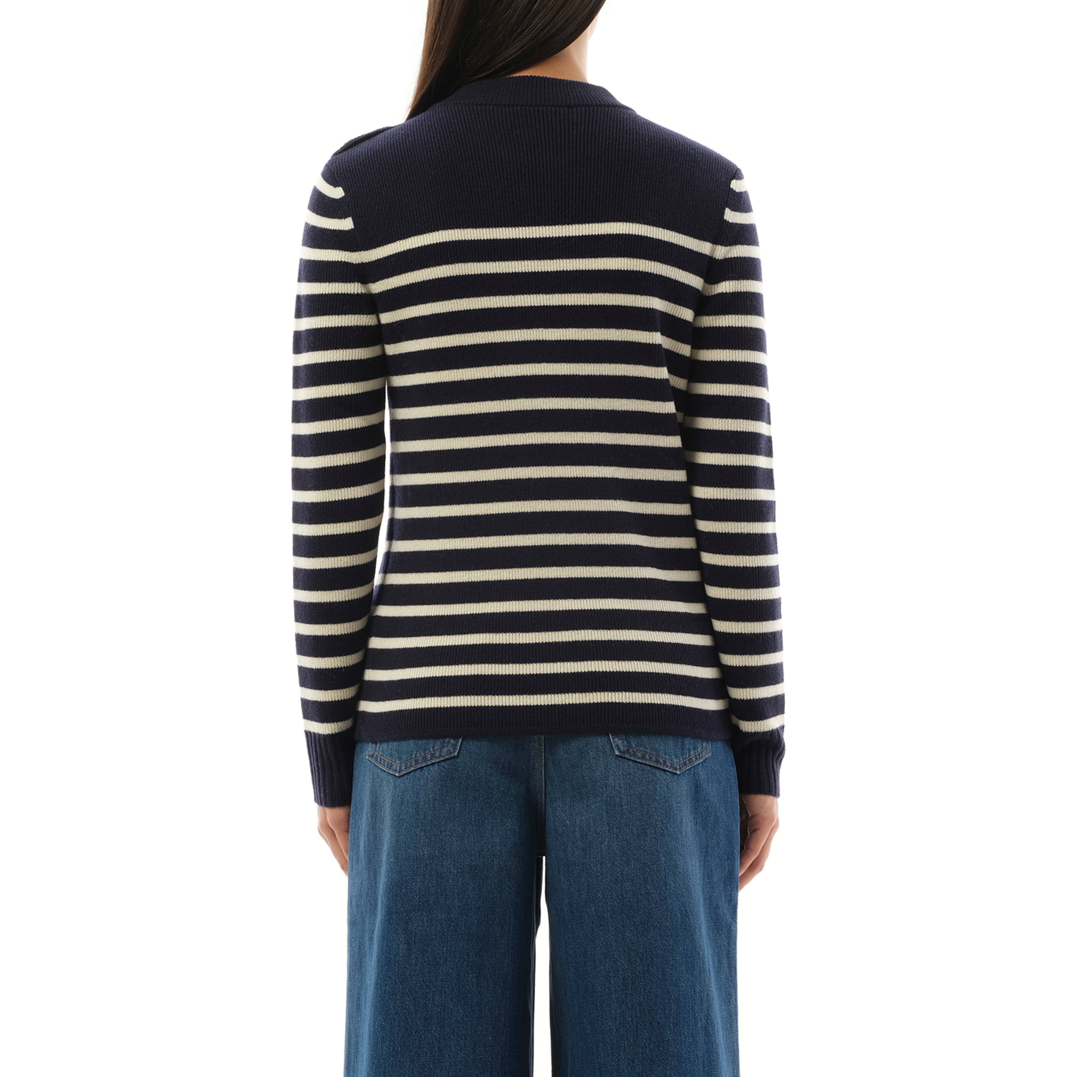 Chloe Mariniere Sweater in Blue/White - 6