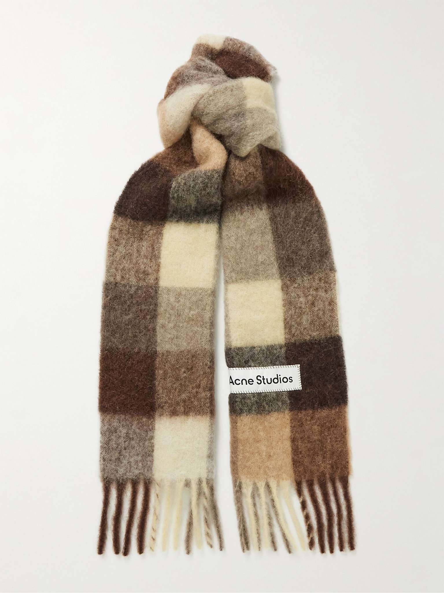 Checked Knitted Scarf - 1