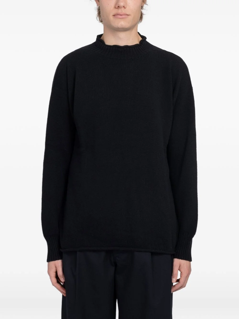 Guernsey-style irregular spun sweater - 1