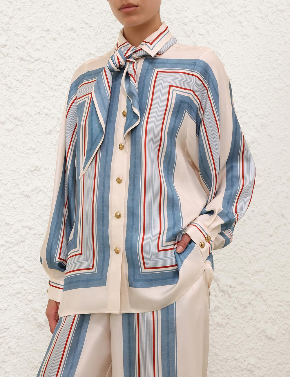 RELAXED SCARF SHIRT - 2