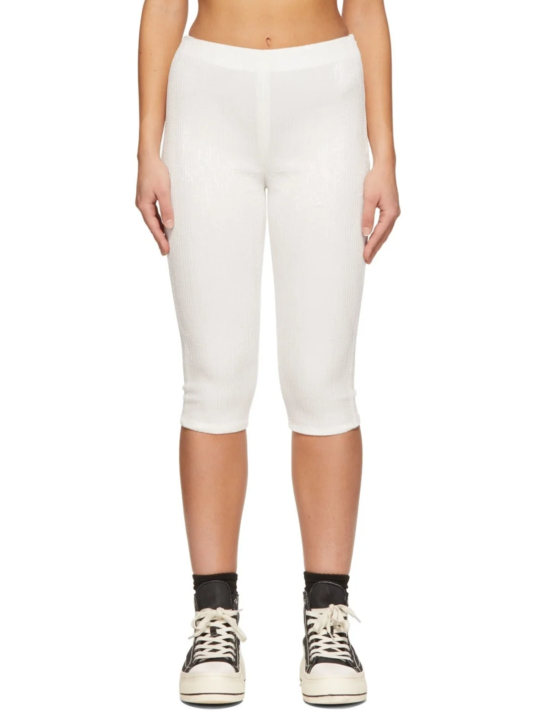 White Sequin Shorts - 1