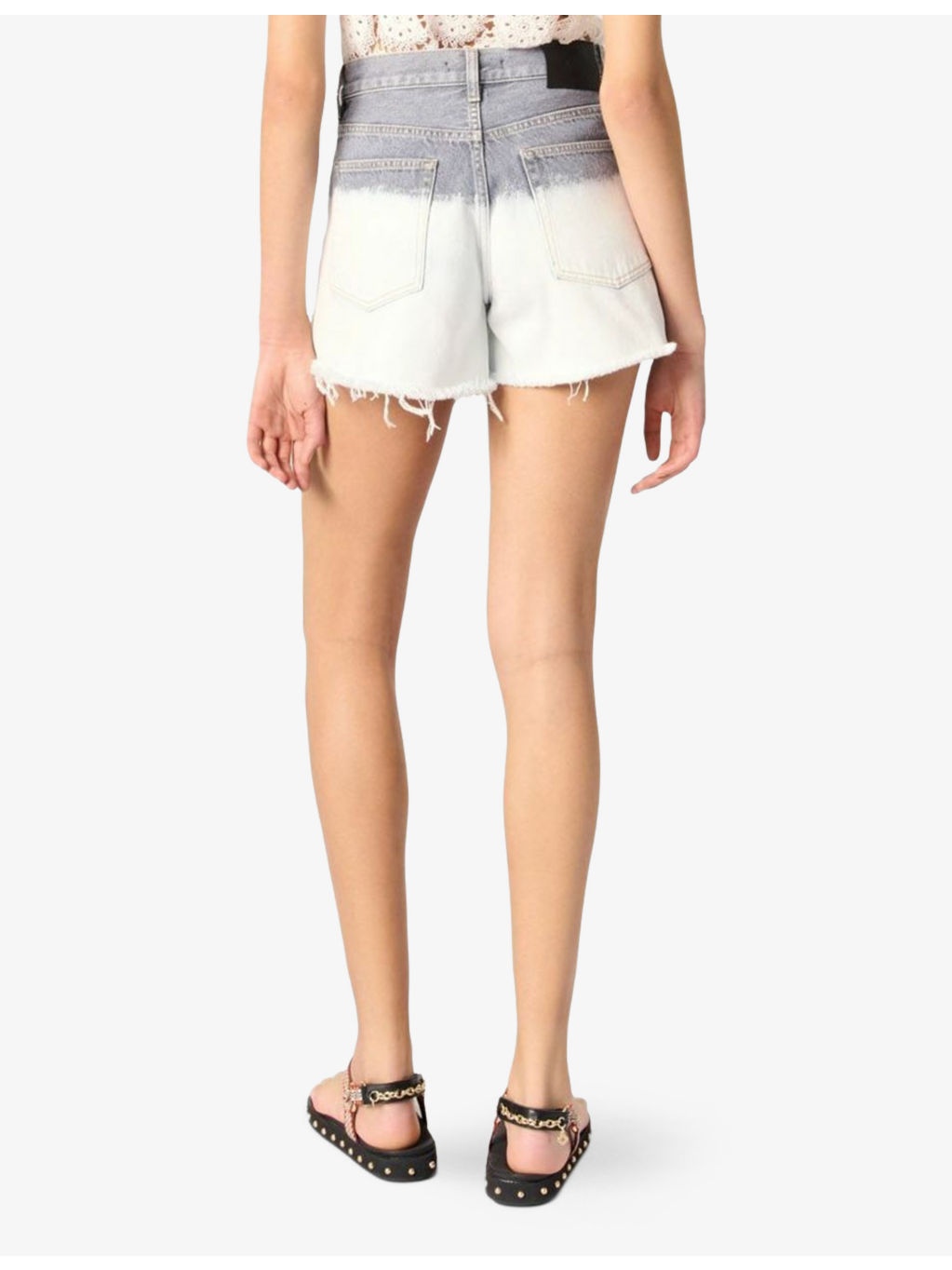 Tie-Dye High-Rise Denim Shorts - 4