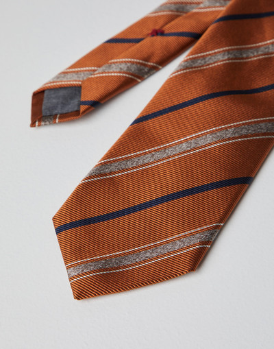 Brunello Cucinelli Silk textured stripe tie outlook