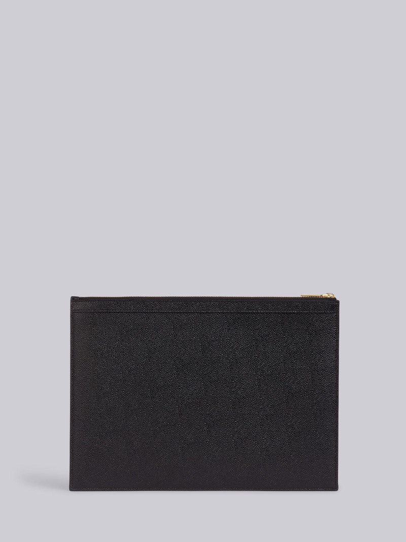 Black Pebbled Calfskin Lion Icon Applique Medium Gusset Folio 3