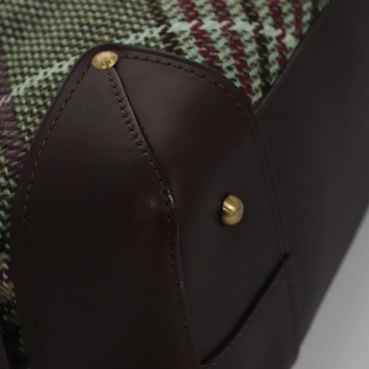 Burberry Nova Check Hand Bag Canvas Green - 9