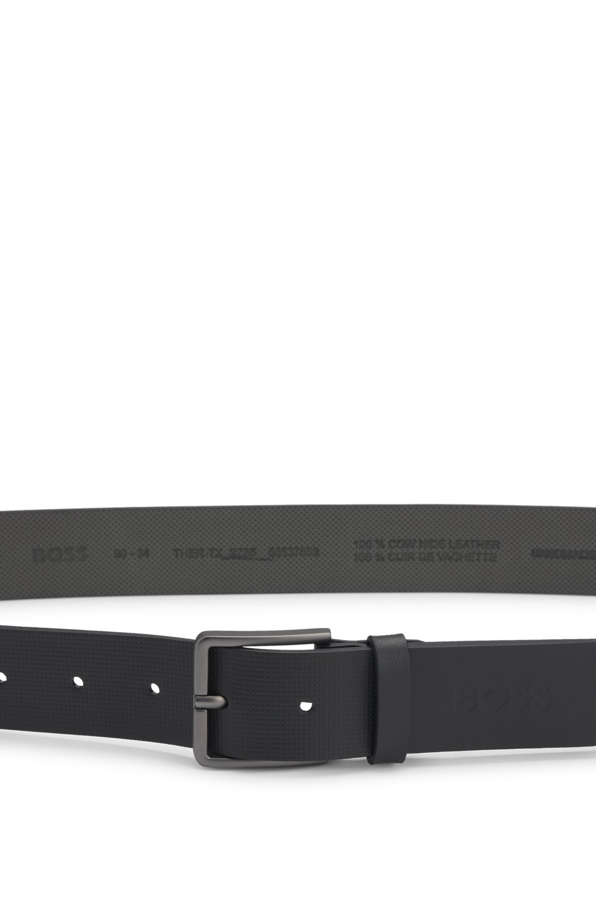 ITALIAN-LEATHER BELT WITH EMBOSSED STRUCTURE - 4