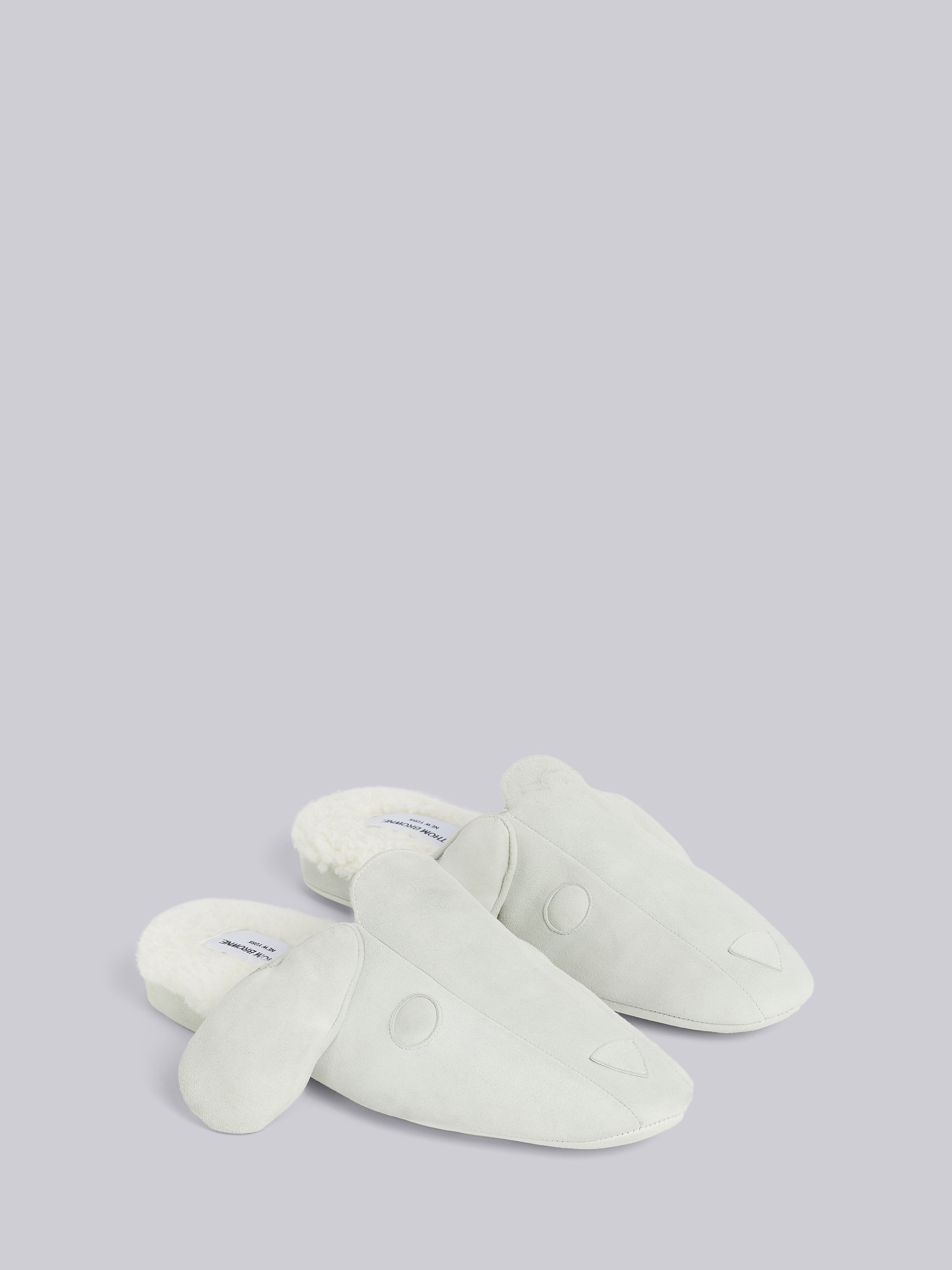 White Shearling and Suede Hector Slipper - 3