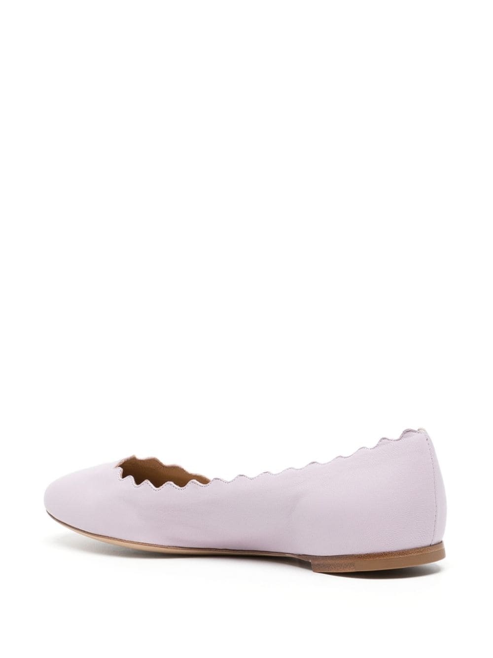Lauren scallop-edge leather ballerina shoes - 3
