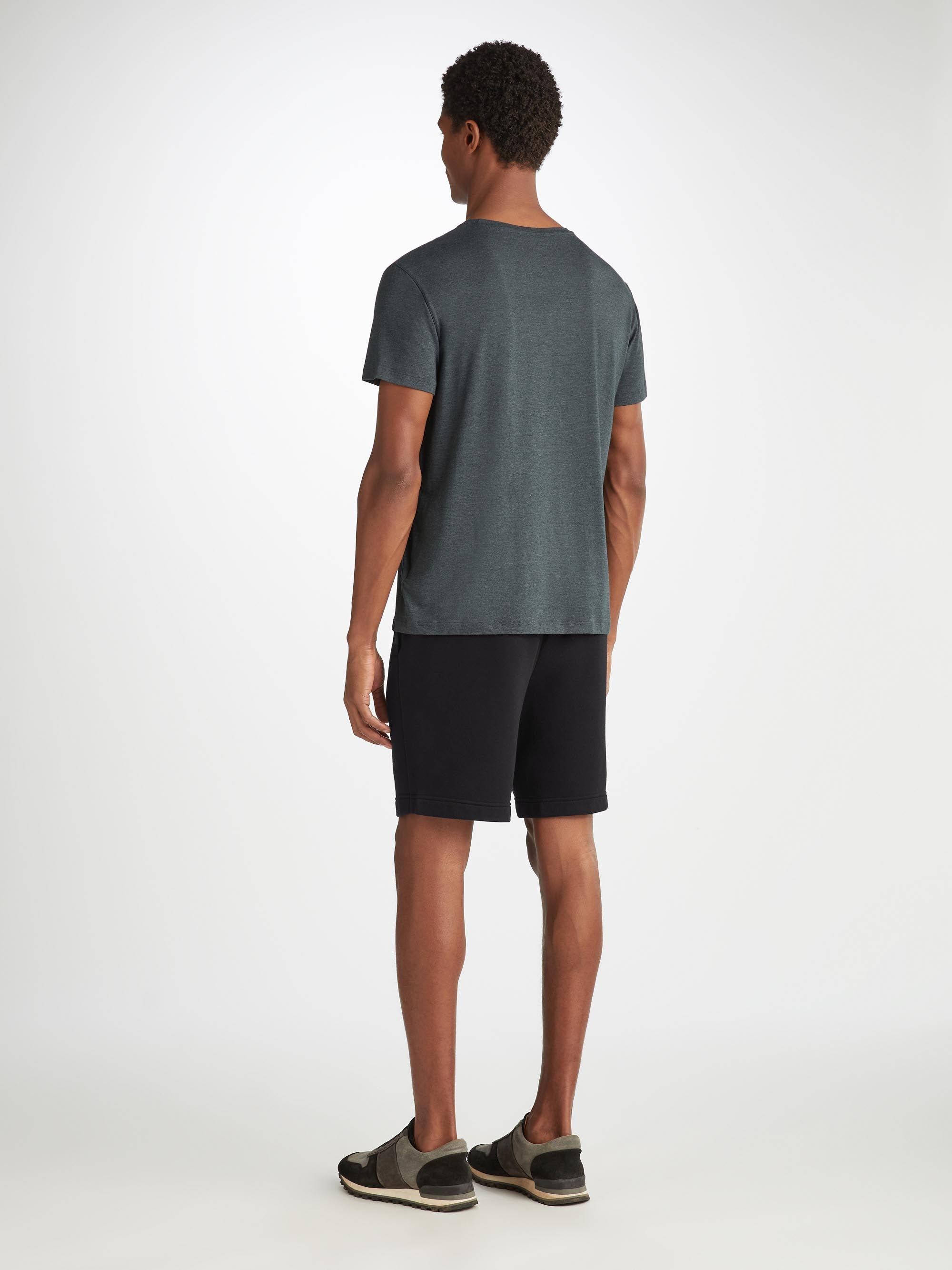 Men's Sweat Shorts Quinn Cotton Modal Black - 4