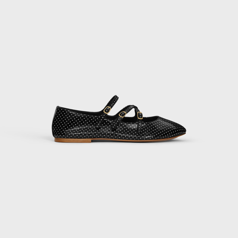 LES BALLERINES CELINE CRISS-CROSS BABIES BALLERINA in Polka dots printed patent calfskin - 1