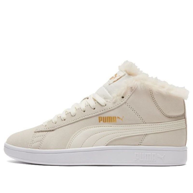 (WMNS) PUMA Smash V2 Mid-Top Sneakers Beige/White 385005-02 - 1