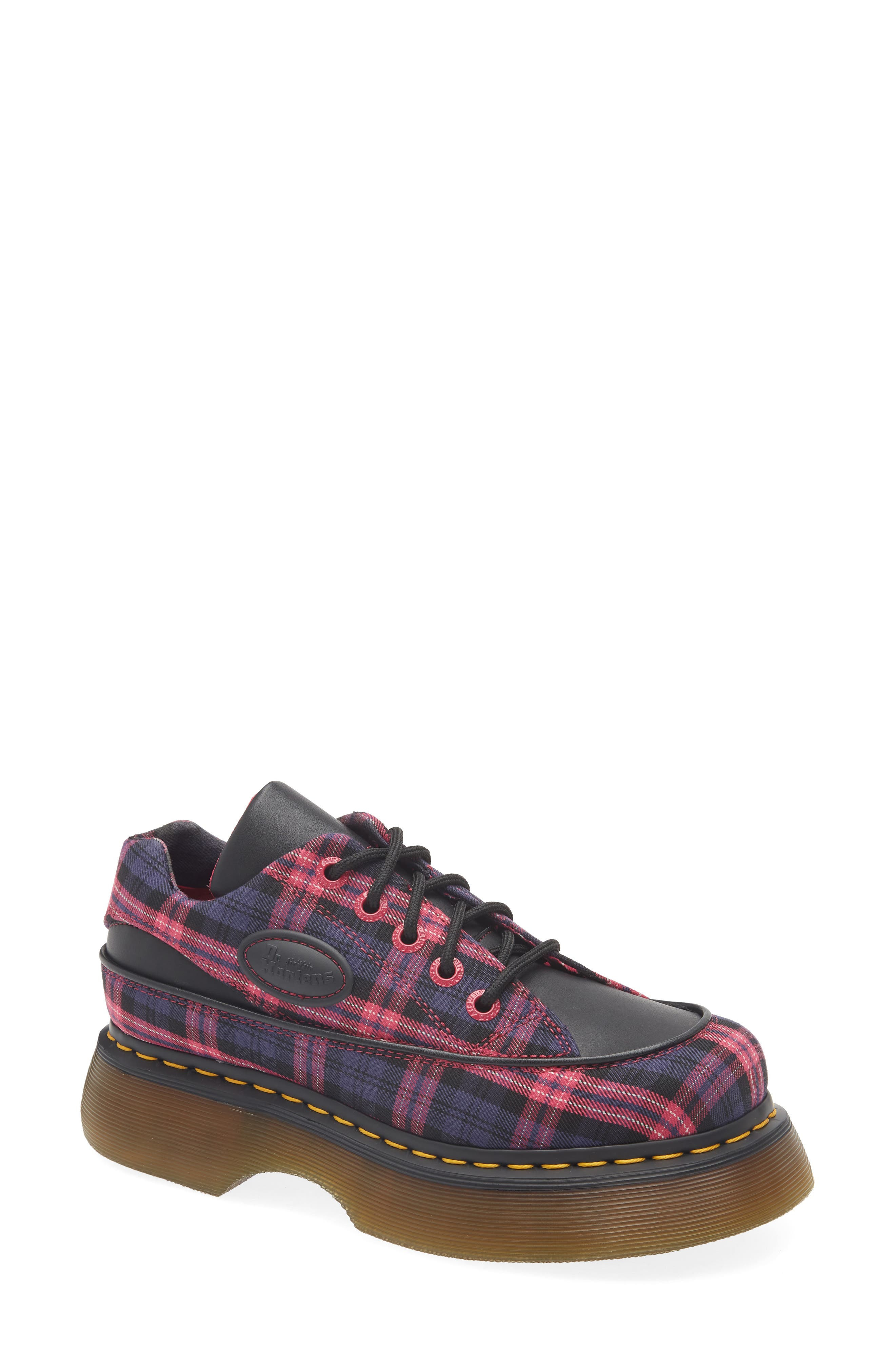 Dr. Martens Buzz 5i Mixed Media Platform Sneaker in Black+Pink at Nordstrom - 1