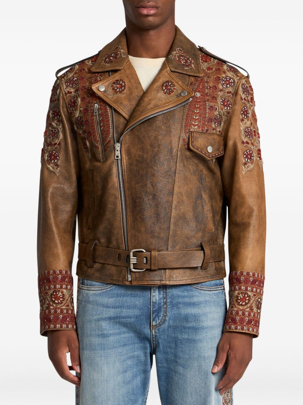 leather biker jacket - 4