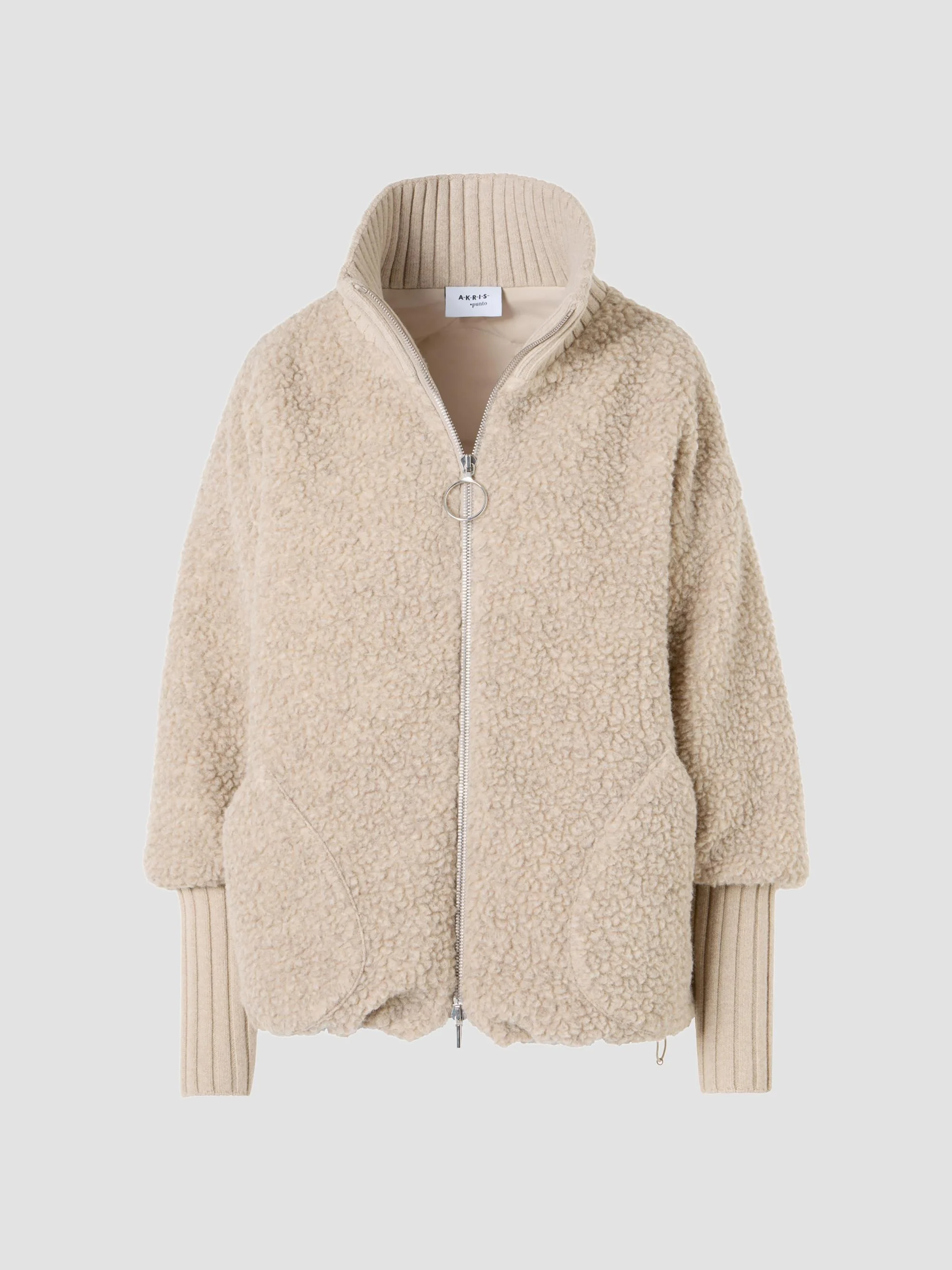 Women's Bouclé Fleece Relaxed-Fit Coat - Oat - 1