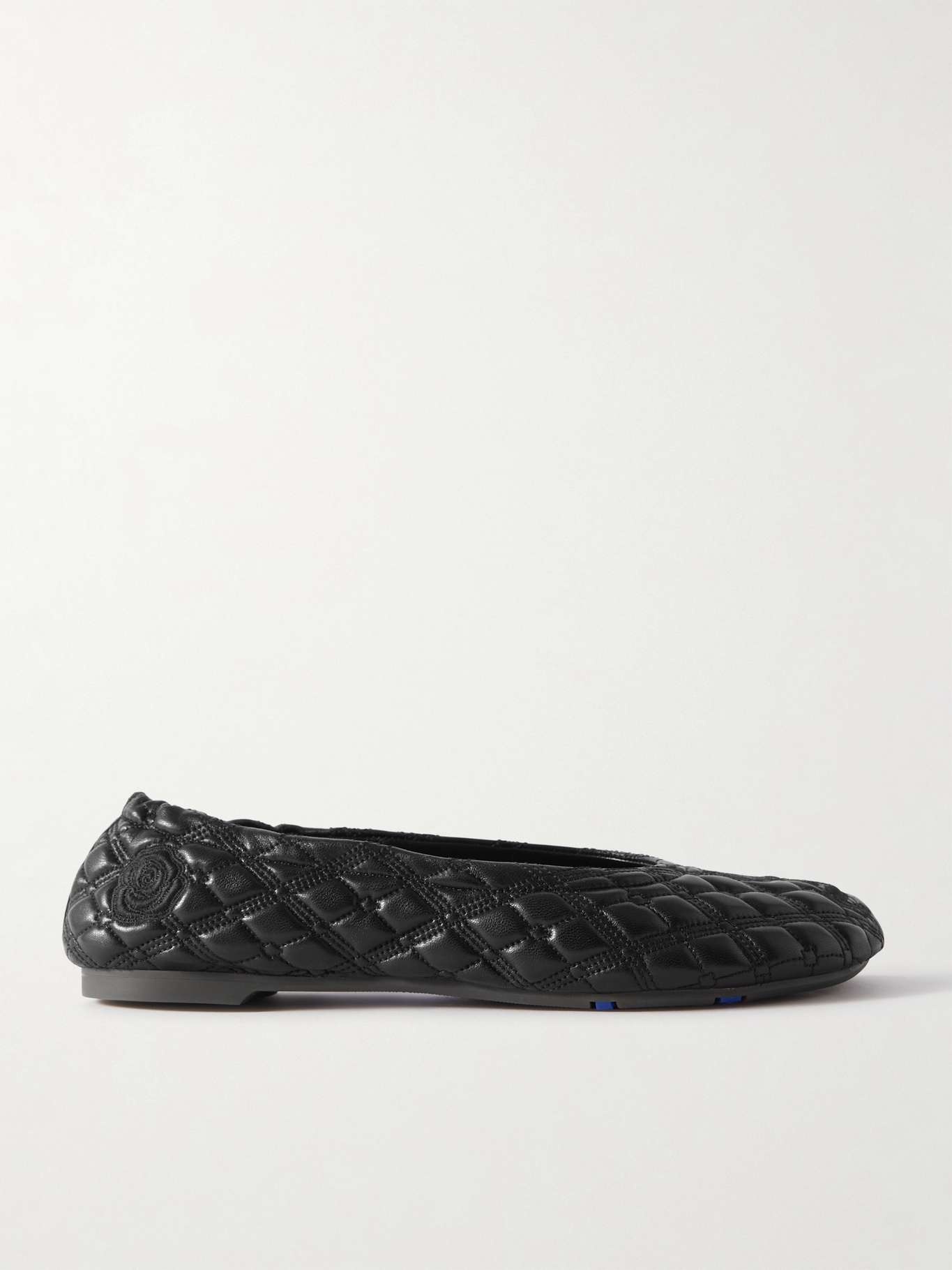 Embroidered quilted leather ballet flats - 5