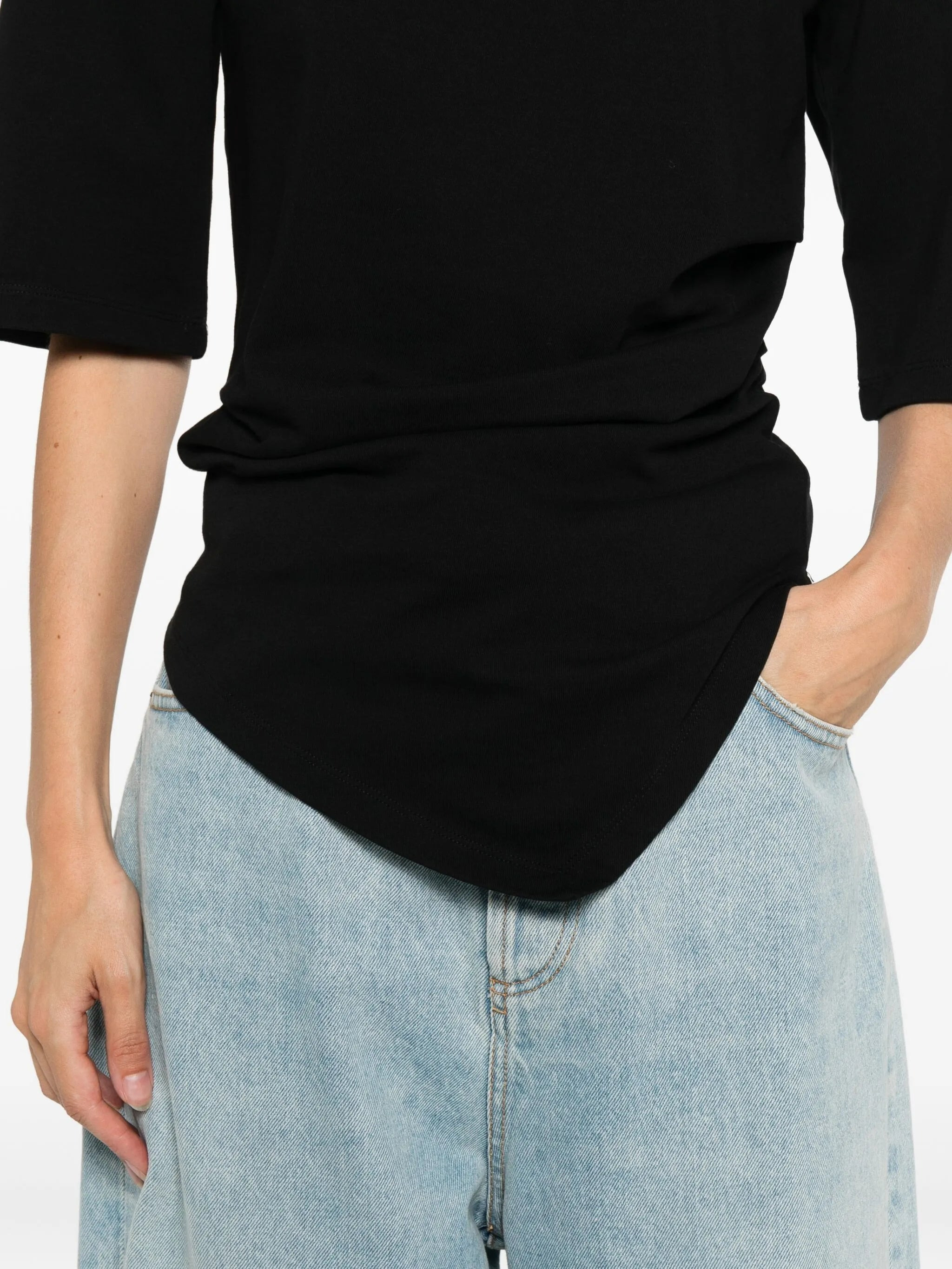 draped T-shirt - 5