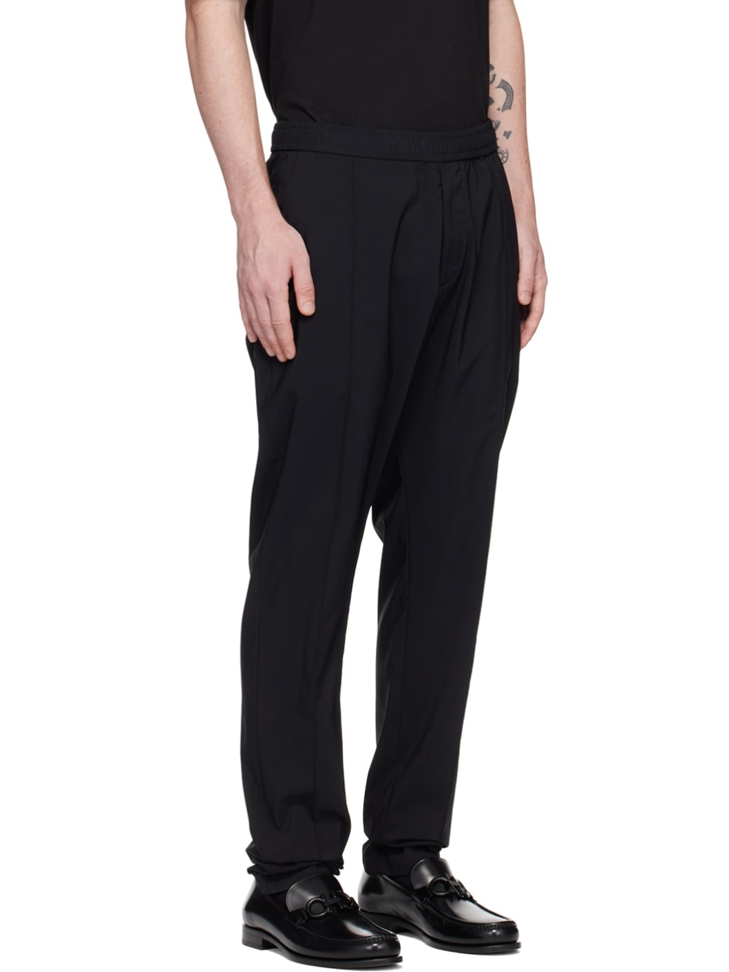 Black Pinched Seam Trousers - 2