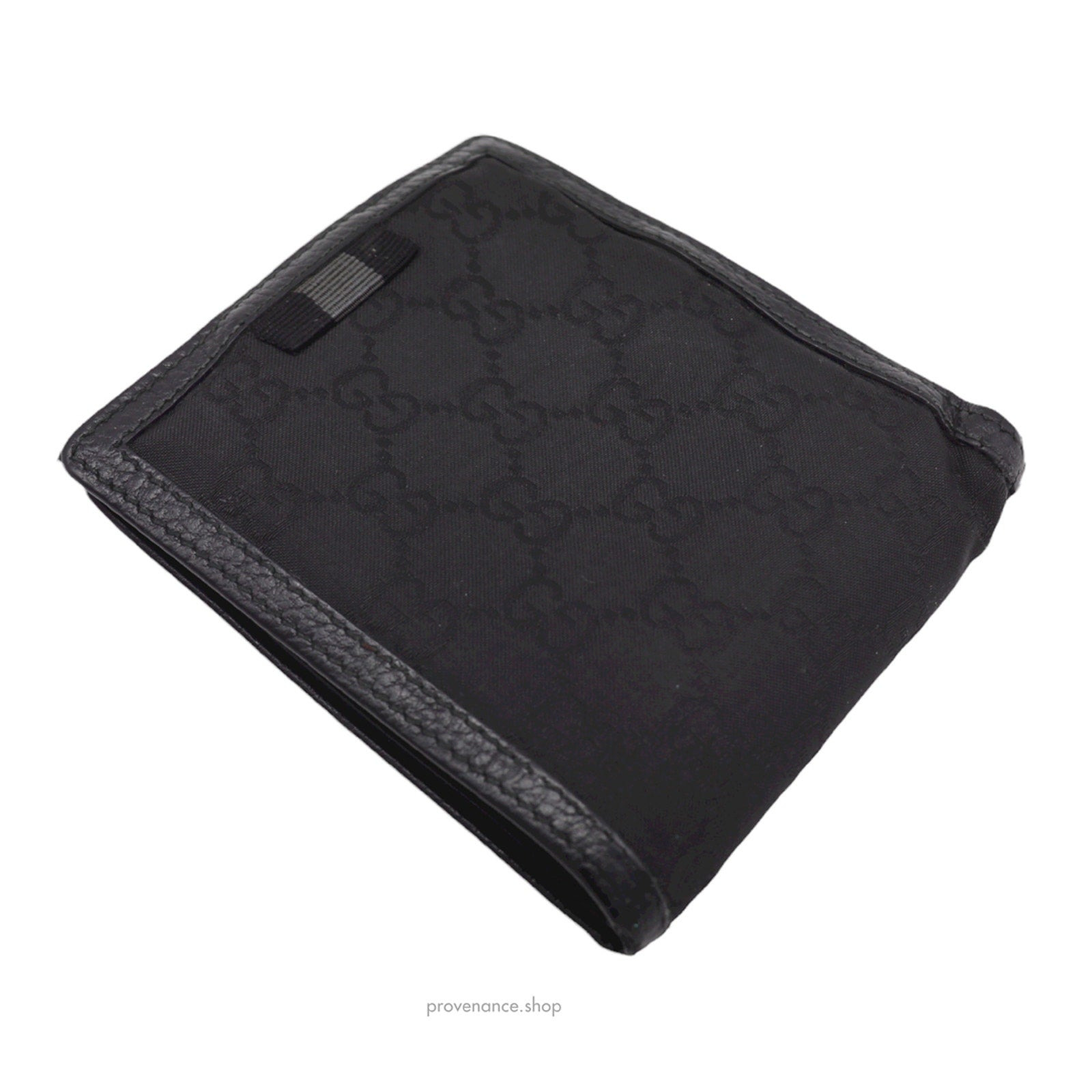 Gucci Bifold Wallet - Black GG Canvas with Leather Trim - 4