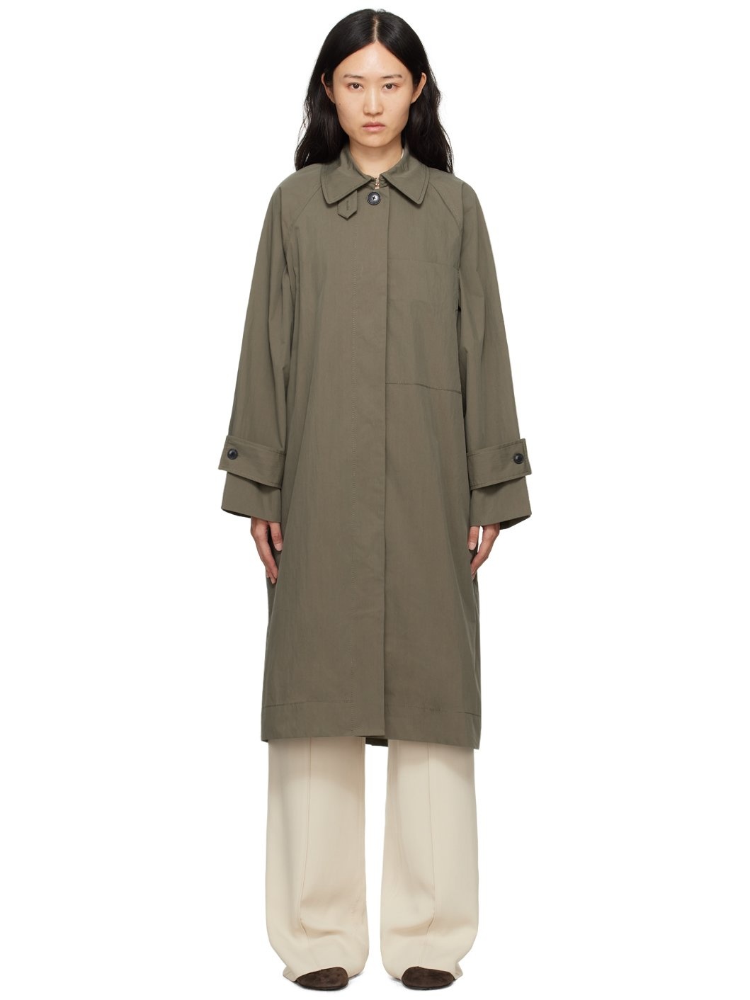 Khaki Proenza Schouler White Label Clark Trench Coat - 1