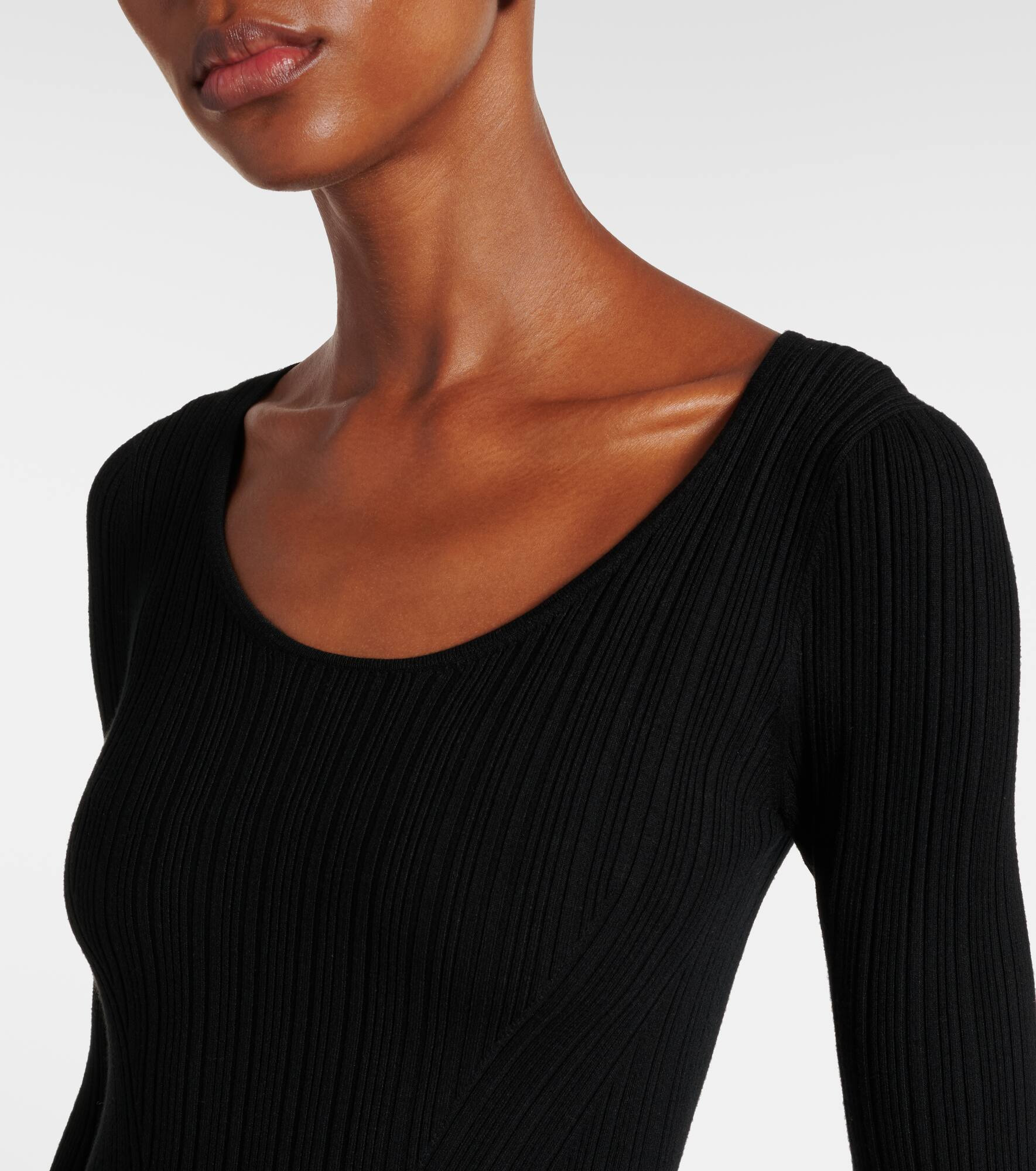 Solani ribbed-knit midi dress - 4