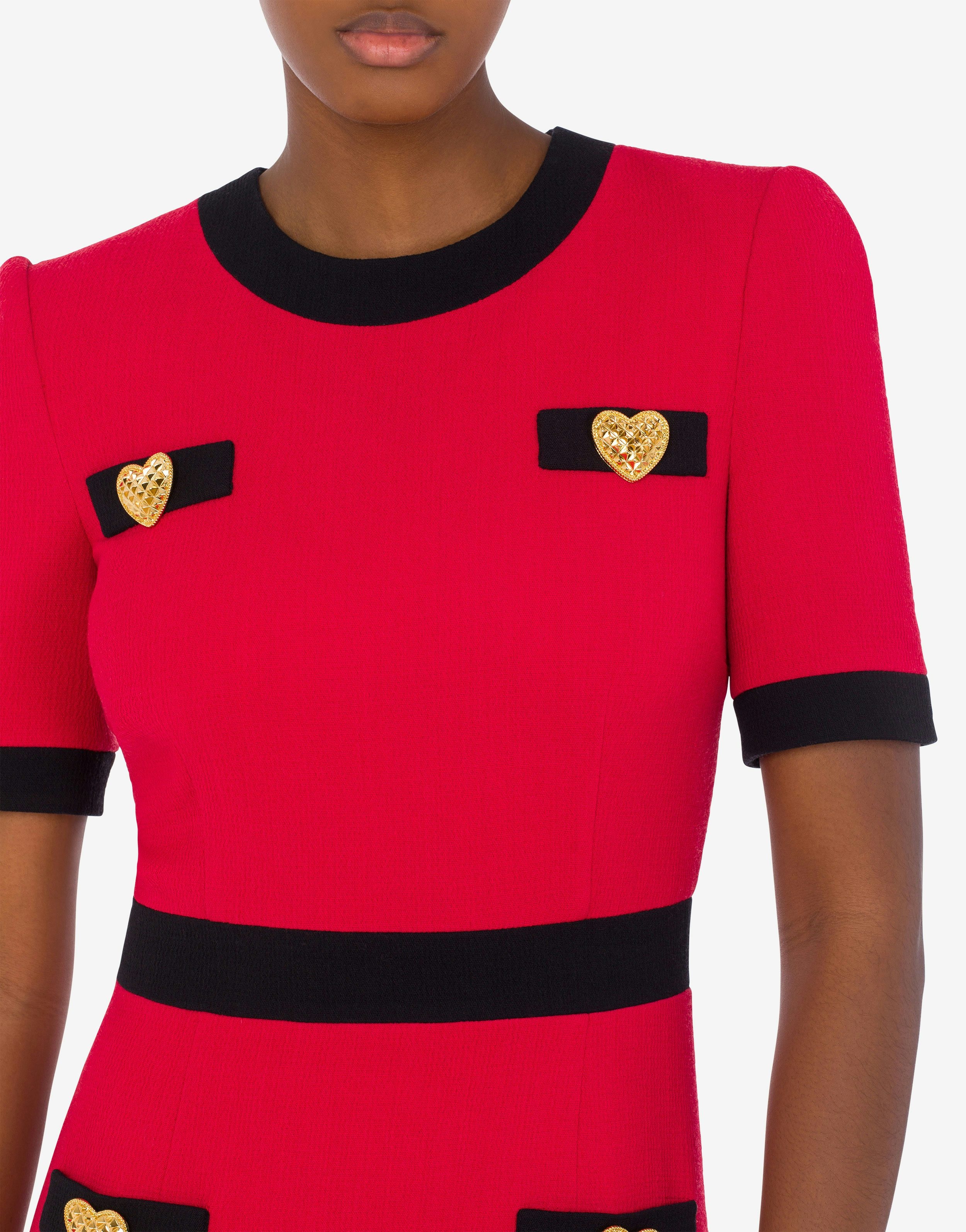 MORPHED BUTTONS STRETCH CRÊPE DRESS - 4