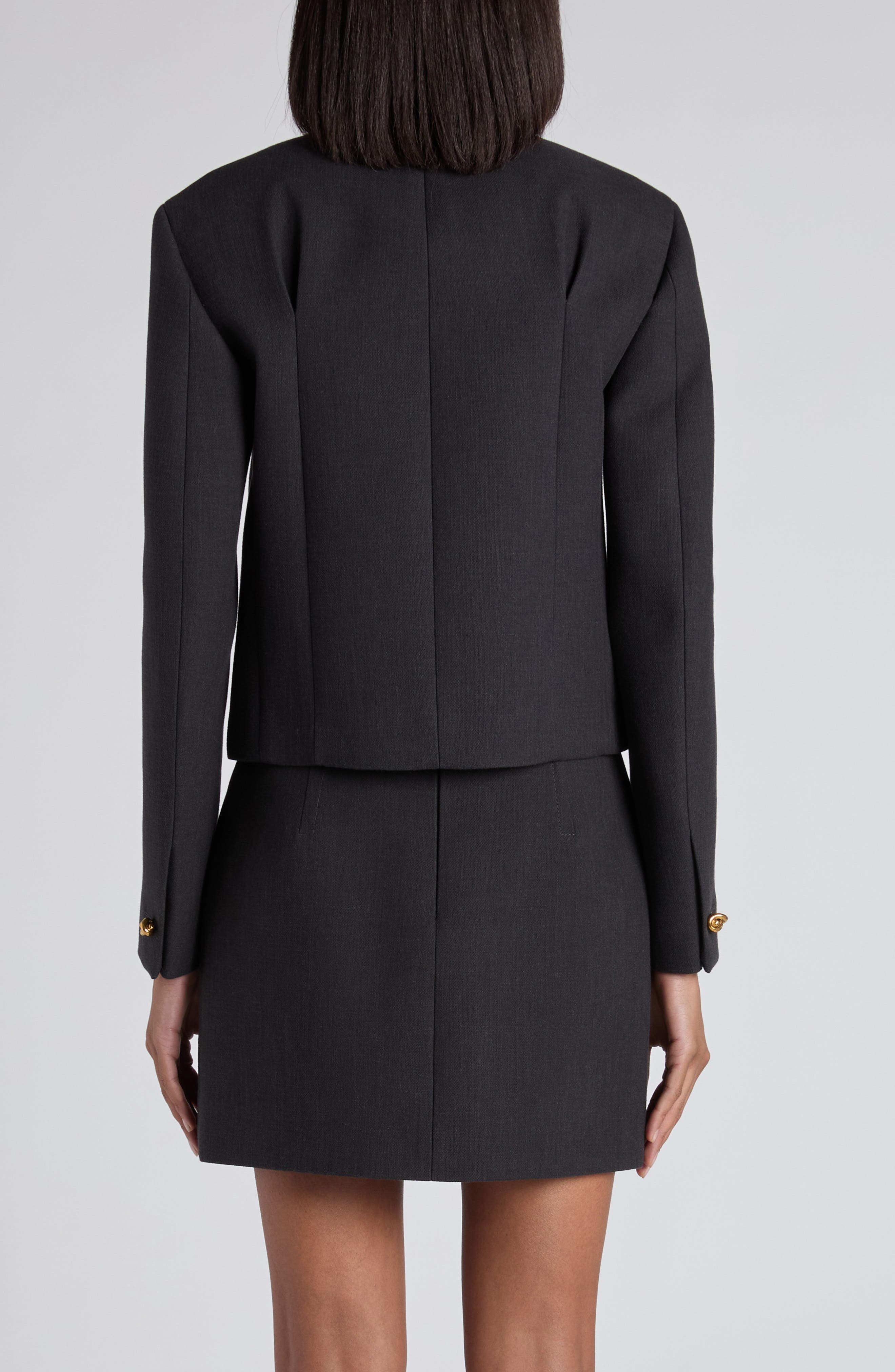Bottega Veneta Boxy Tailored Jacket in 1370 Anthracite at Nordstrom - 3