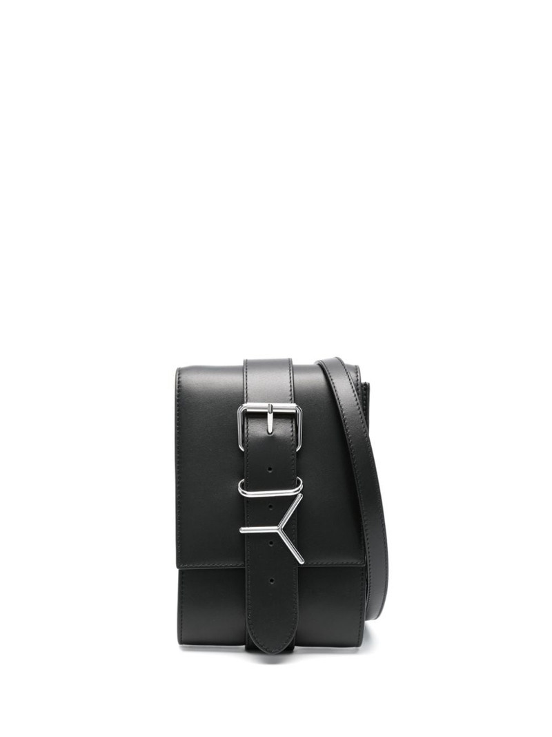 logo-plaque leather shoulder bag 1