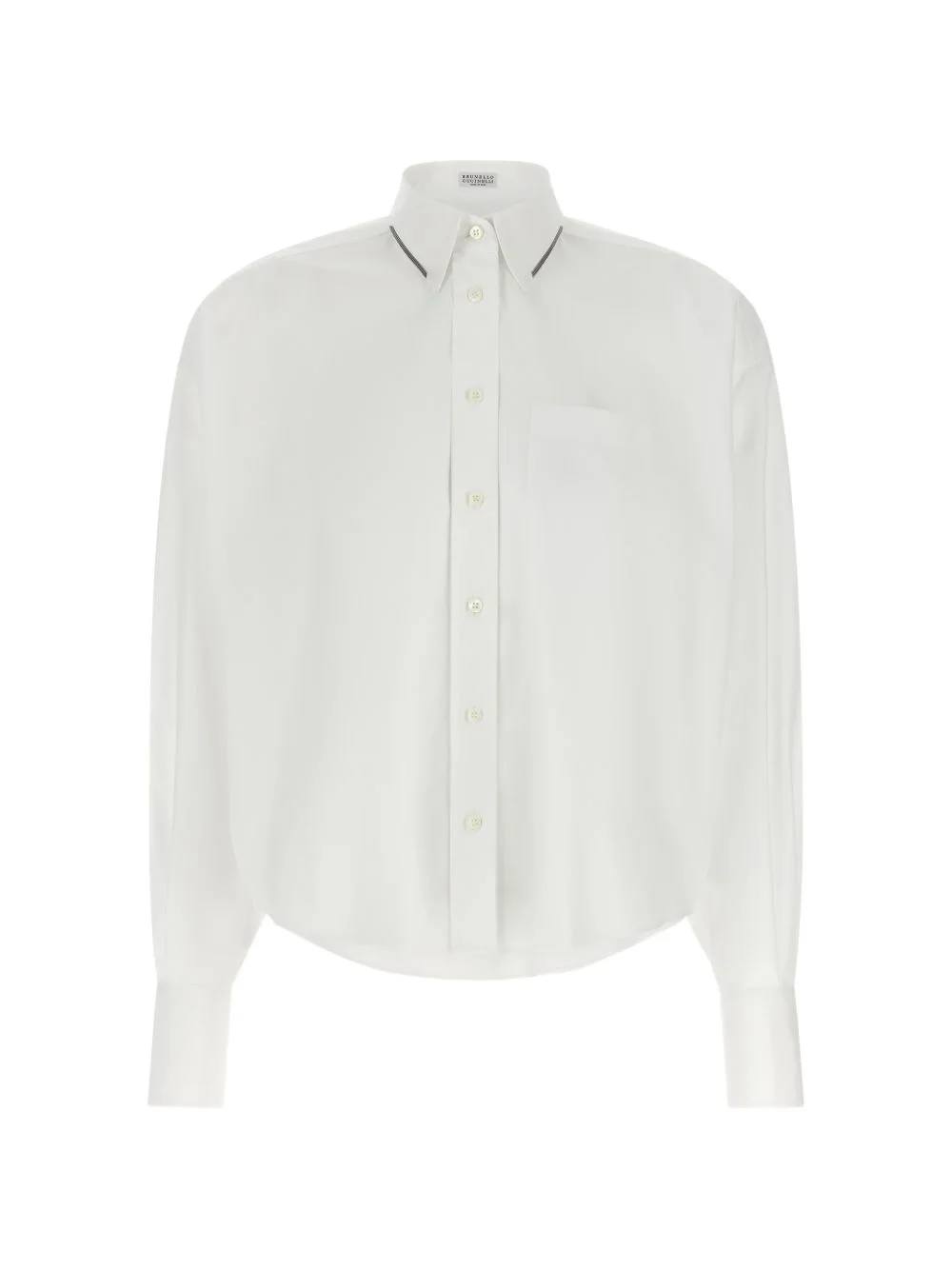 Monile-trim cropped shirt - 1