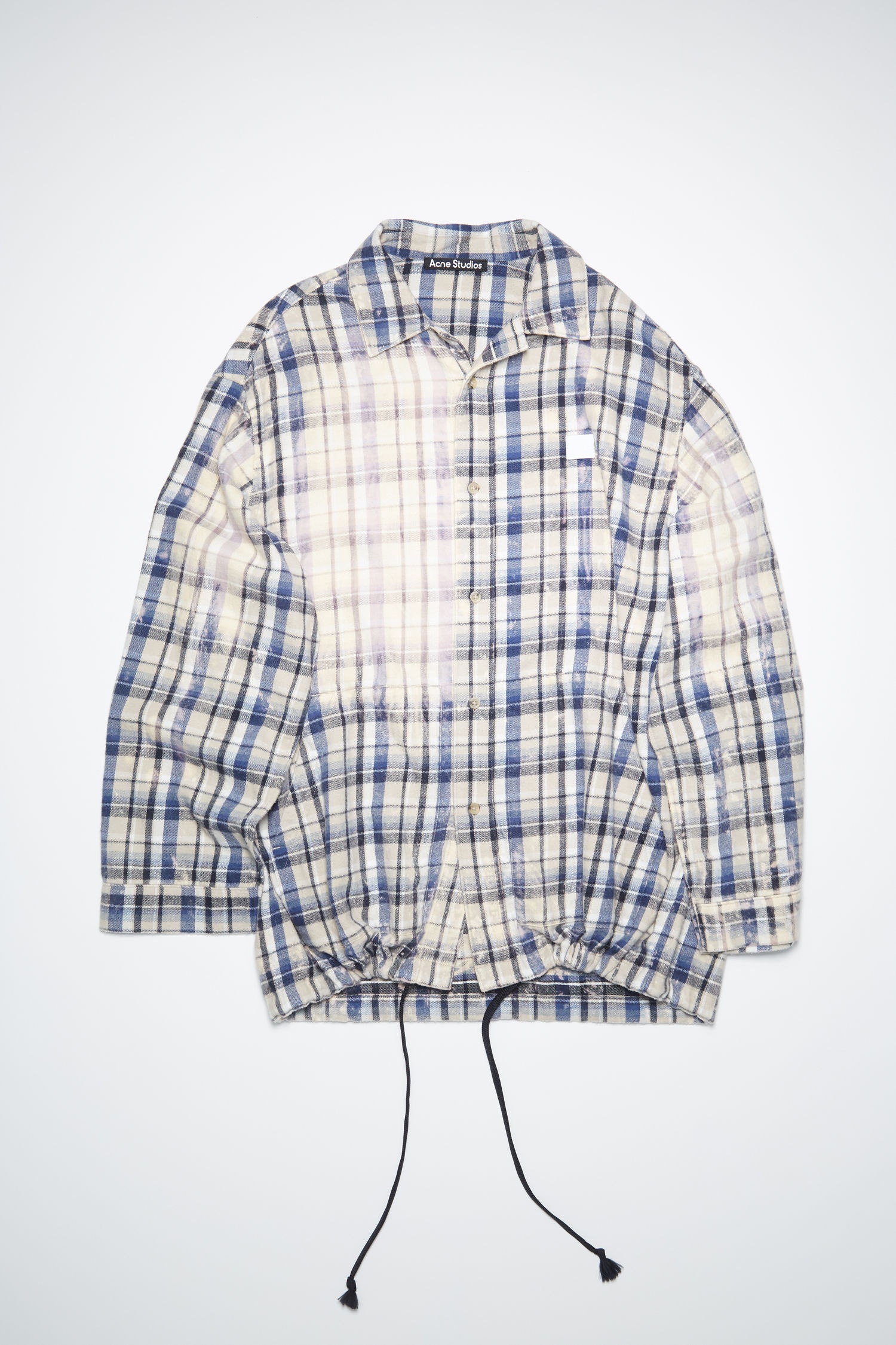 Flannel overshirt - Oat beige/blue - 1