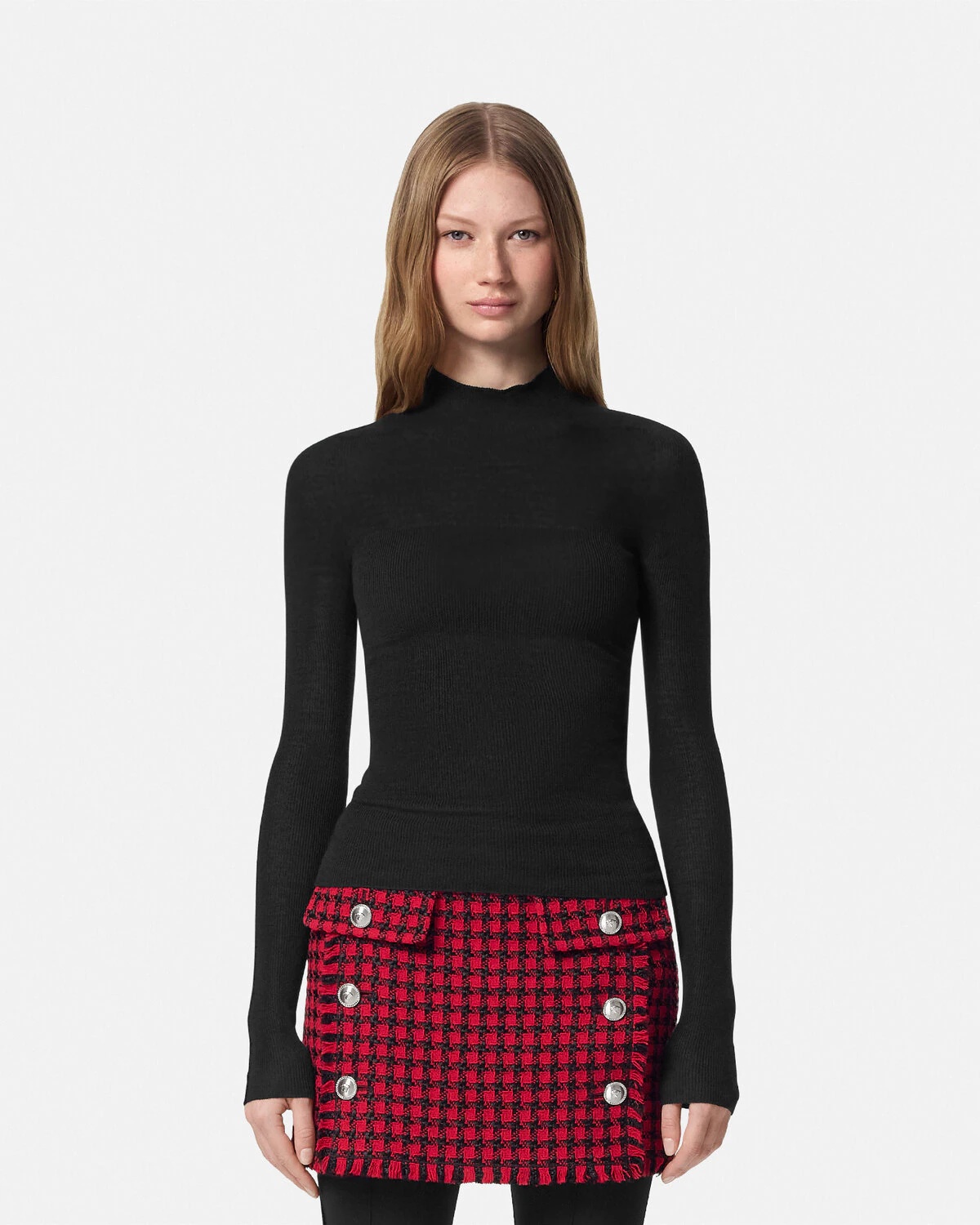 Merino Wool Fitted Ribbed Knit Top - 4
