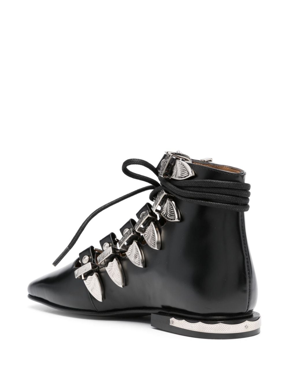 lace-up leather ankle boots - 3