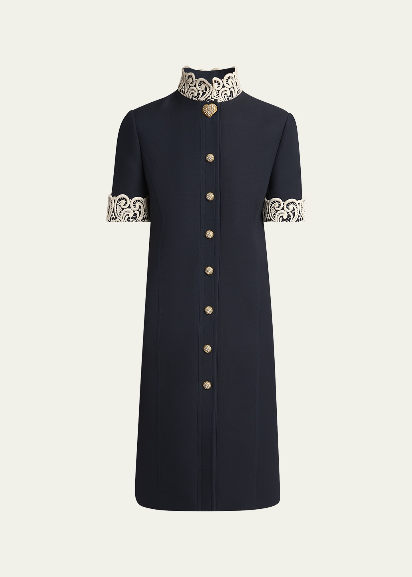 Embellished Lace-Trim Dress - 1