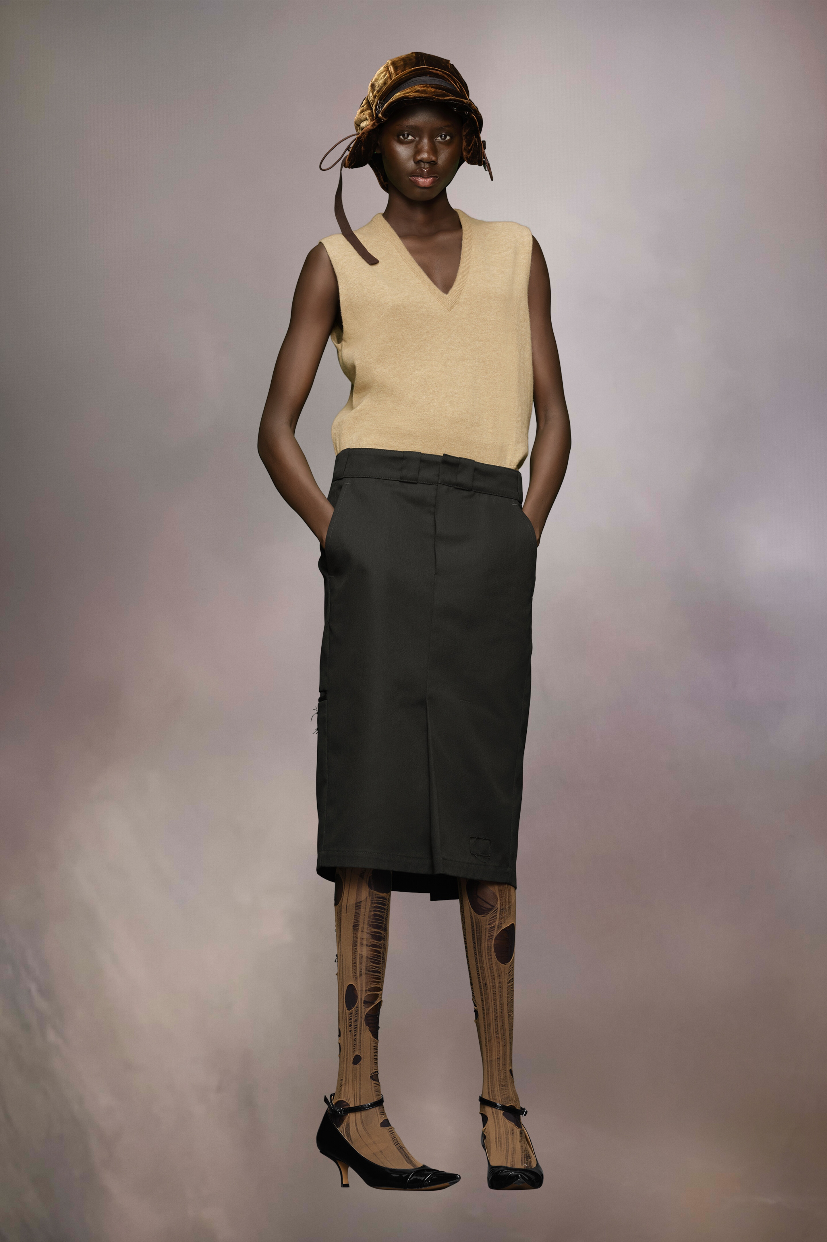 Skater chino midi skirt - 3