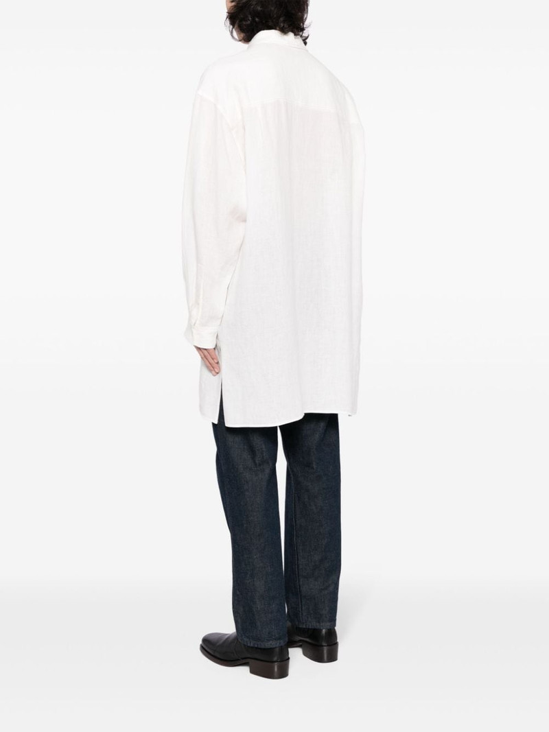 contrast-stitching linen shirt 4
