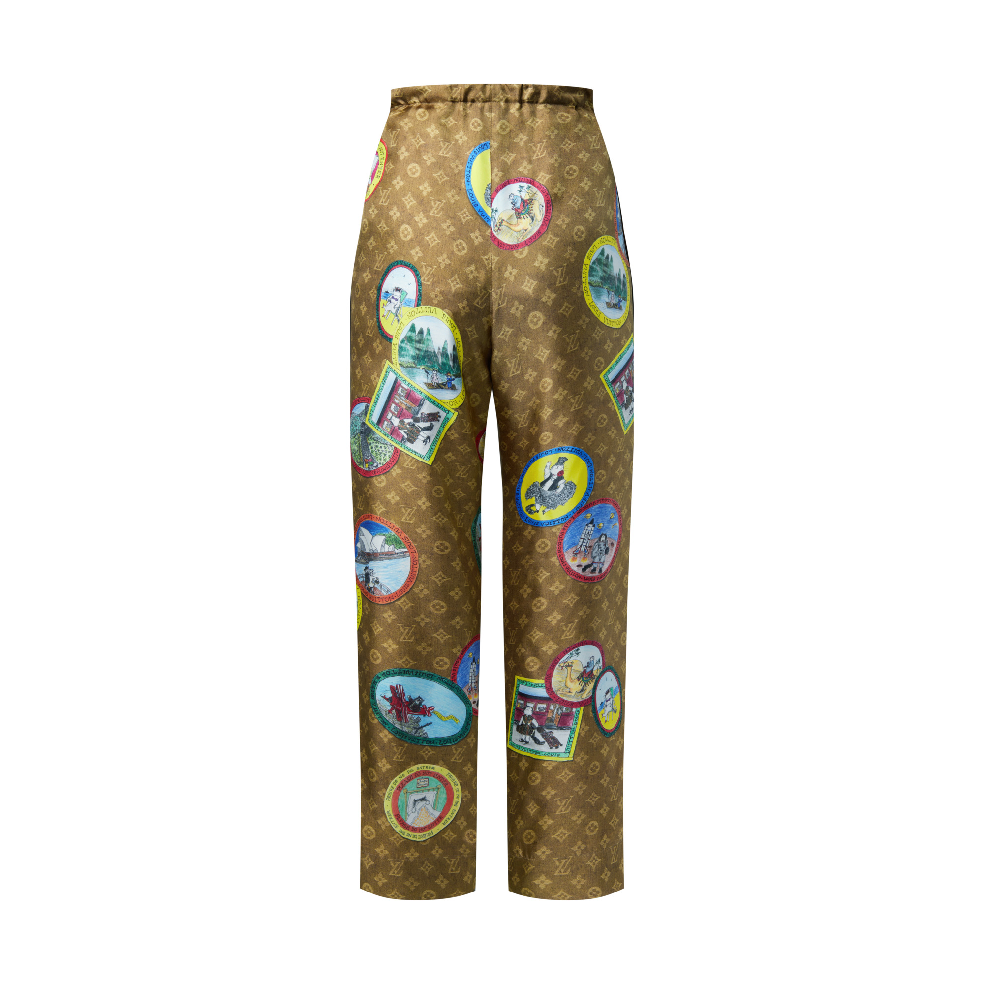Monogram Cat Stamp Pajama Pants - 3