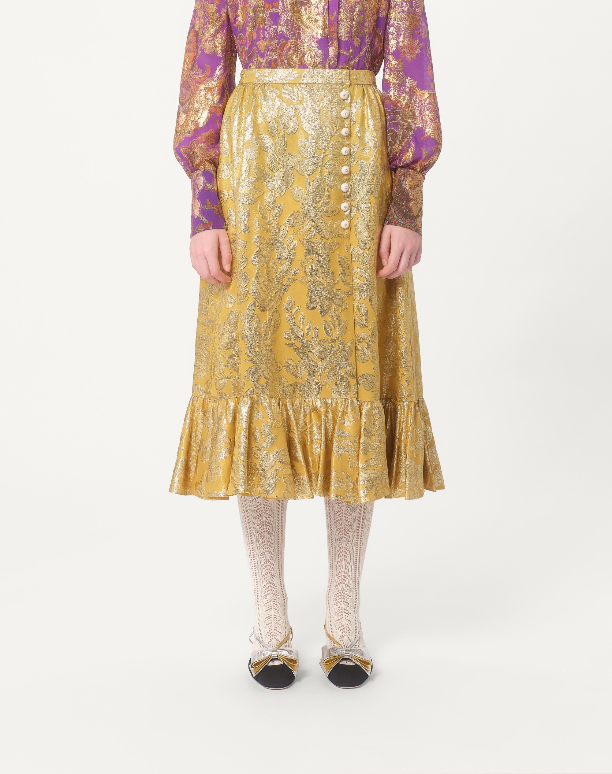 SKIRT IN APRES L'HIVER SILK LUREX FOGLIOLINE - 5