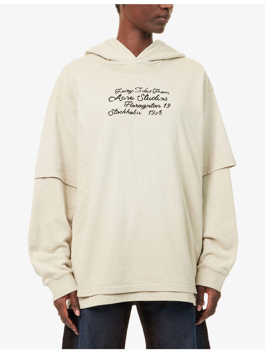 Layered Relaxed-Fit Cotton-Jersey Hoodie - 3