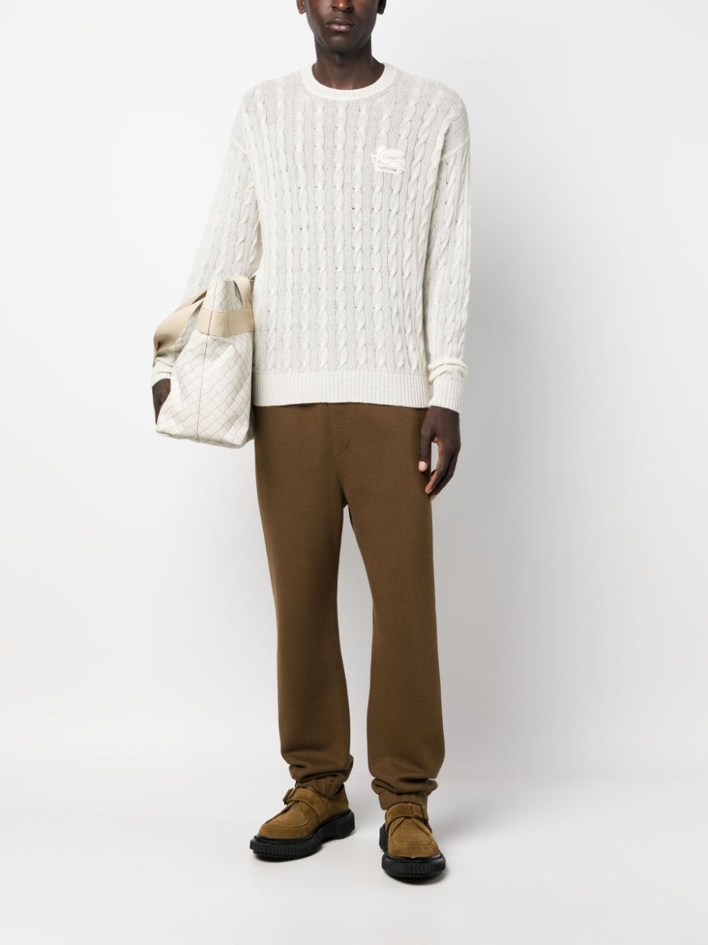 Pegaso-motif cable-knit jumper - 2