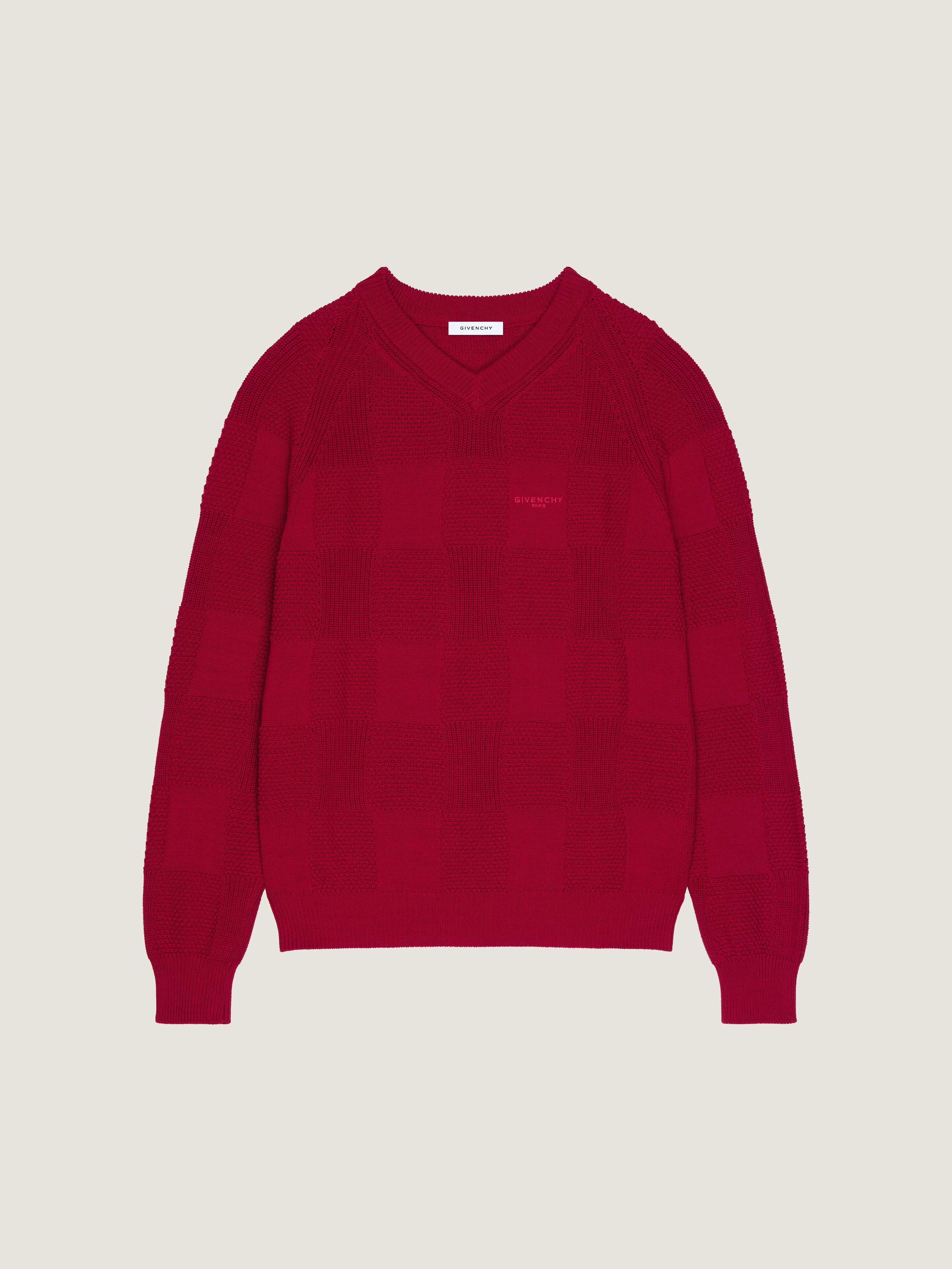 CHECKED SWEATER IN COTTON KNIT - 1